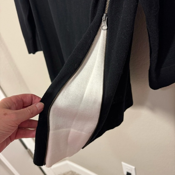 Halogen Black 3/4 sleeve sweater with zipper sides - Picture 3 of 7